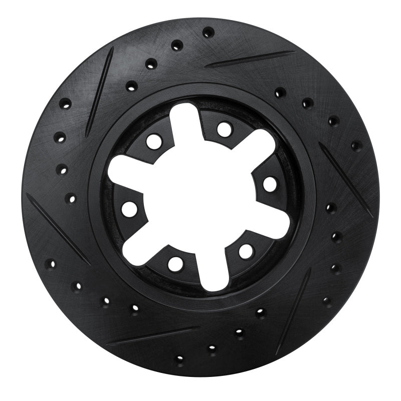 R1 82-85 Nissan 720 Datsun Front Right Drilled & Slotted Black Brake Rotor
