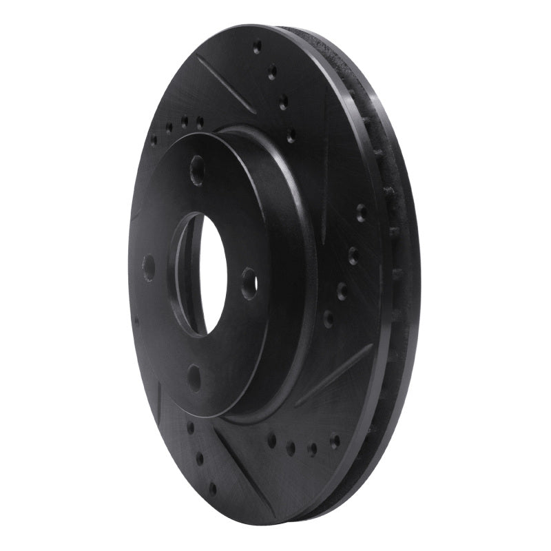 R1 1995-2004 Ford CONTOUR Front Right Drilled & Slotted Black Brake Rotor