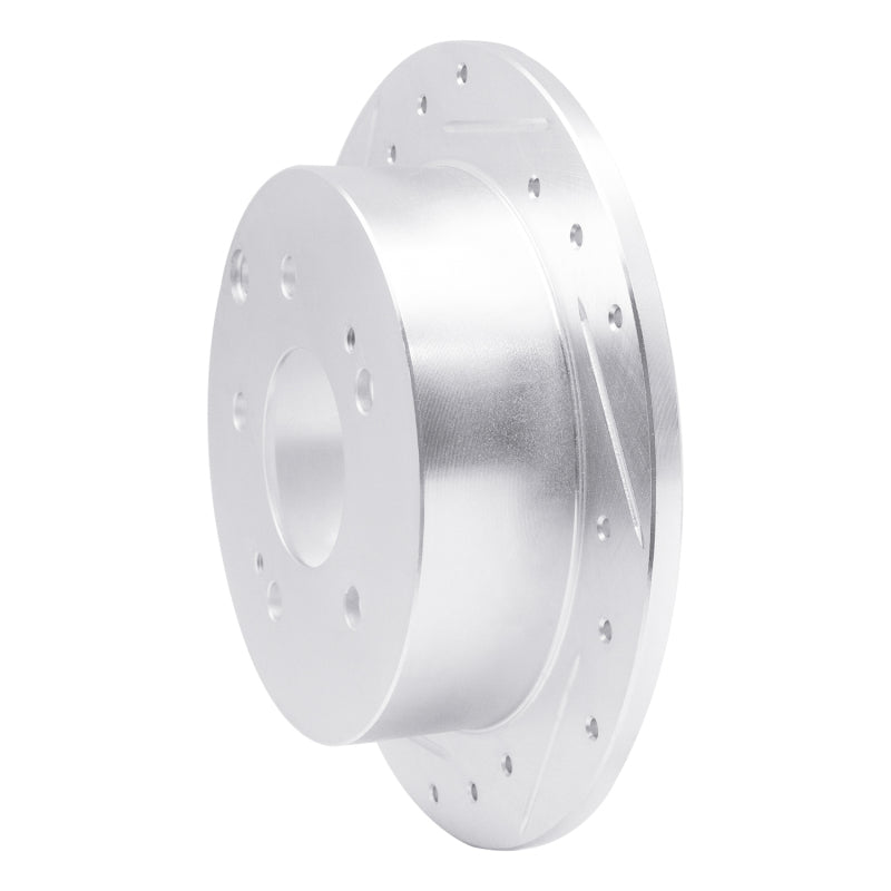 R1 04-12 Mitsubishi Eclipse Rear Left Drilled & Slotted Silver Brake Rotor