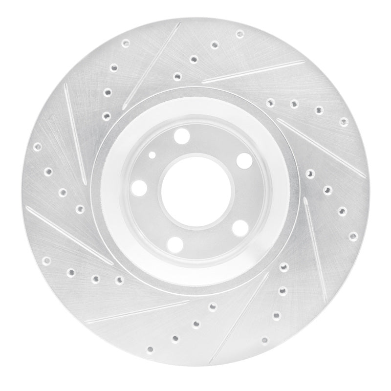 R1 05-11 Audi A6 Quattro Front Right Drilled & Slotted Silver Brake Rotor