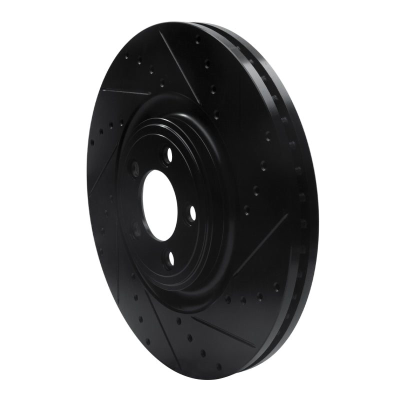 R1 06-21 Jaguar F-Type Front Right Drilled & Slotted Black Brake Rotor