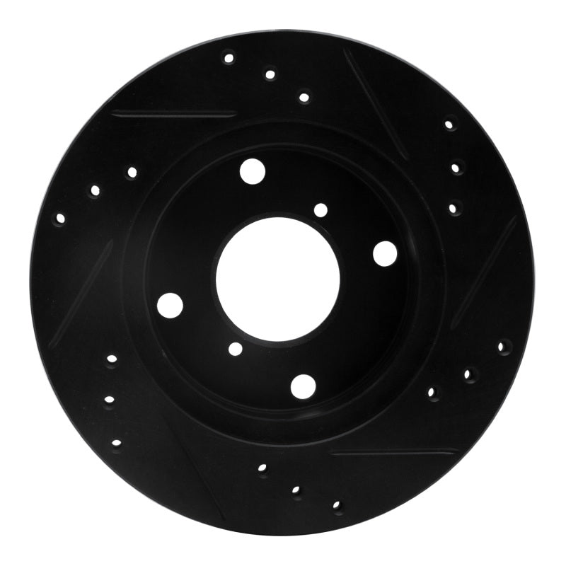 R1 89-94 Suzuki Swift Front Left Drilled & Slotted Black Brake Rotor