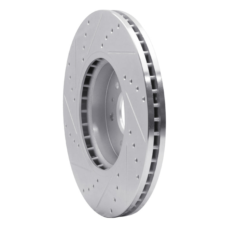 R1 09-10 Kia BORREGO Front Right Drilled & Slotted Silver Brake Rotor