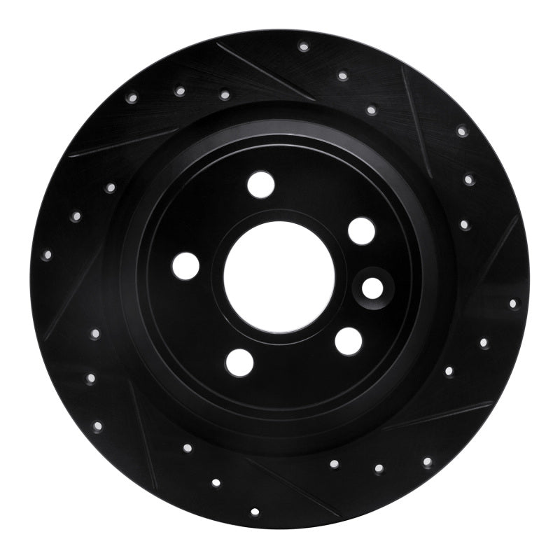 R1 09-15 Ford Focus RS (Mexico) Rear Right Drilled & Slotted Black Brake Rotor