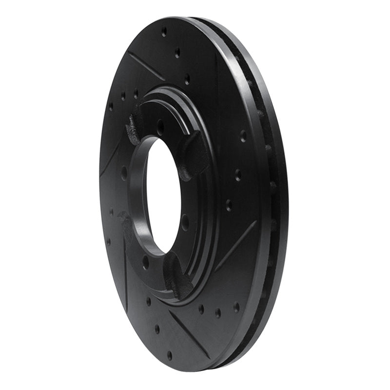 R1 92-98 Hyundai Elantra Front Right Drilled & Slotted Black Brake Rotor