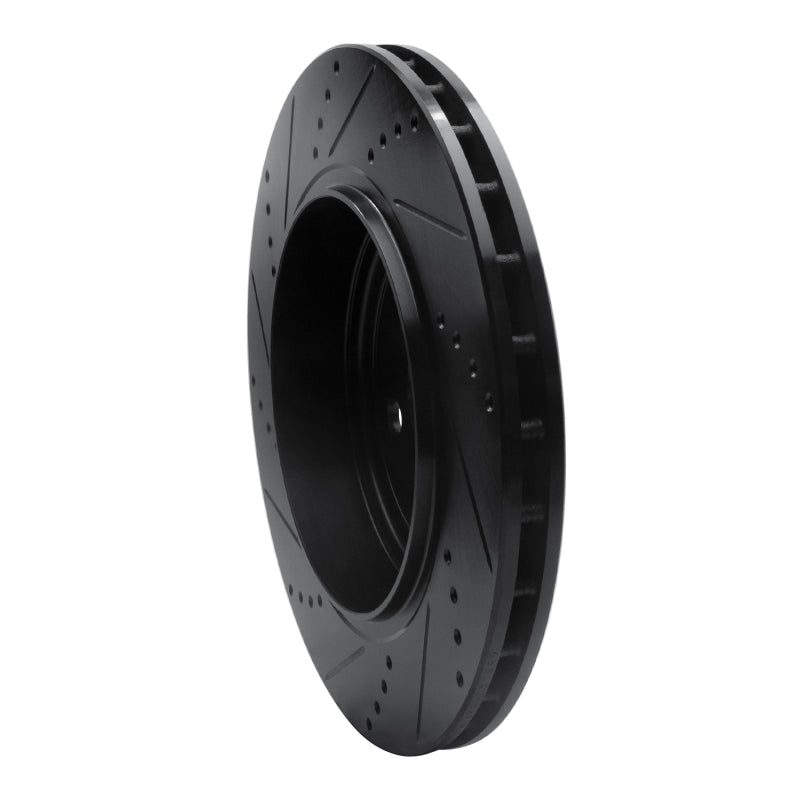 R1 12-25 Dodge Durango Rear Right Drilled & Slotted Black Brake Rotor
