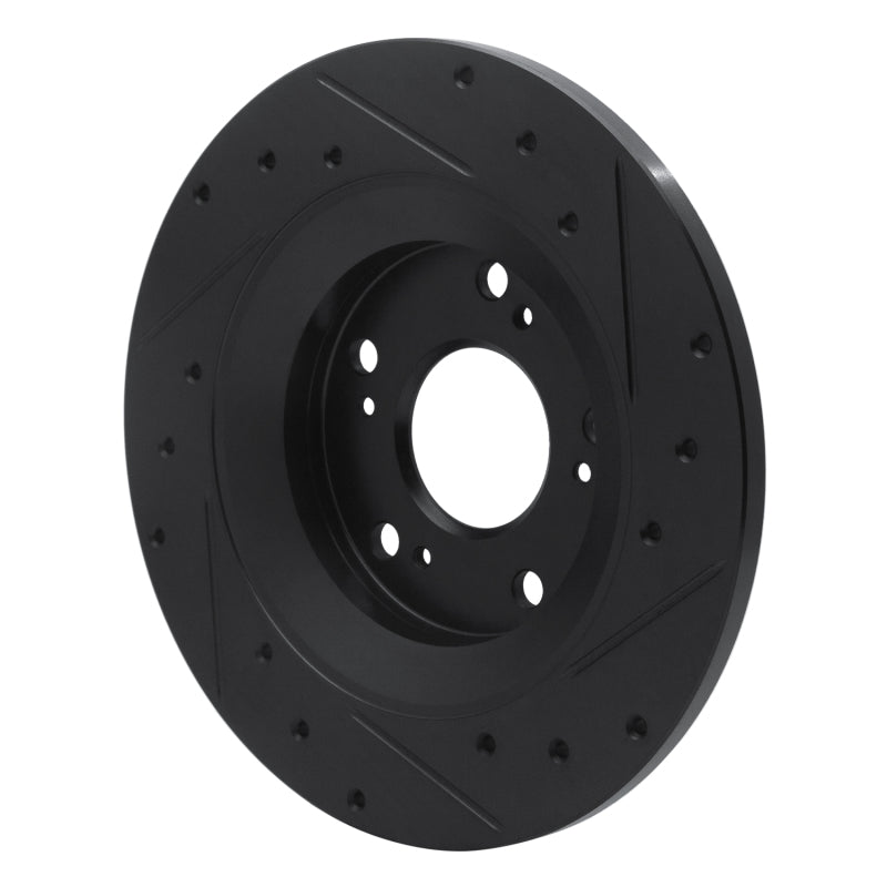 R1 00-09 Honda S2000 Rear Left Drilled & Slotted Black Brake Rotor