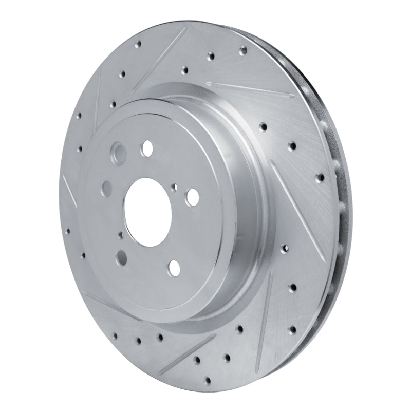 R1 08-14 Lexus IS F Rear Left Drilled & Slotted Silver Brake Rotor