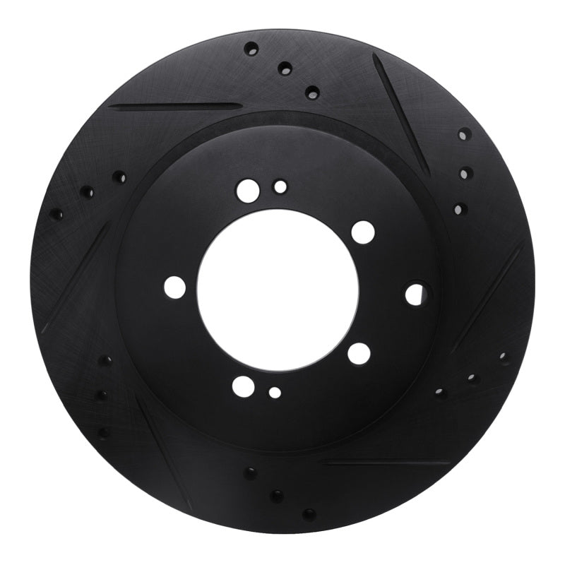 R1 93-99 Dodge STEALTH Rear Right Drilled & Slotted Black Brake Rotor