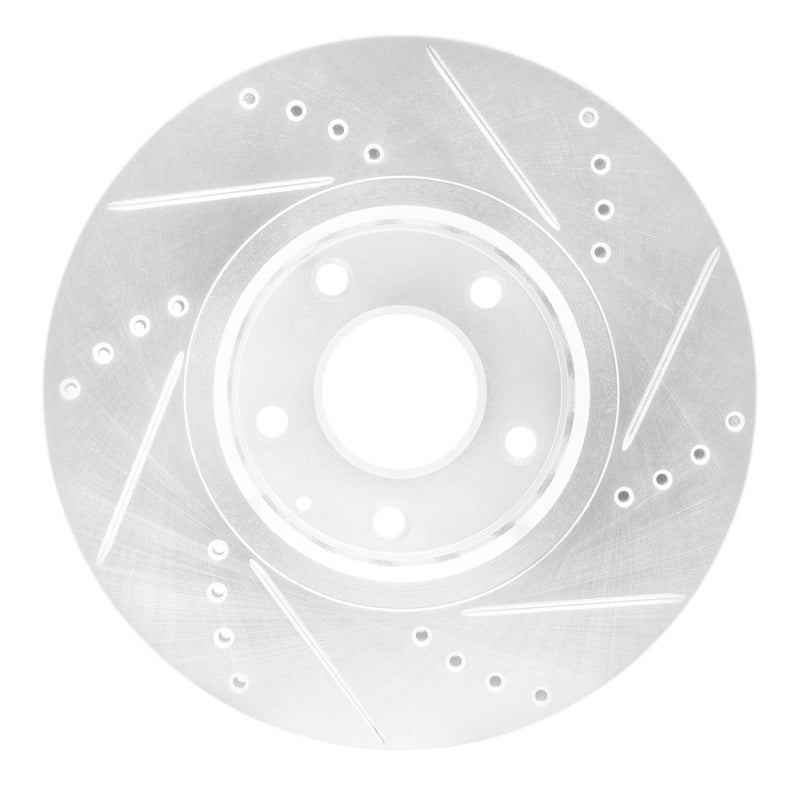 R1 16-25 Mazda CX-5 Front Left Drilled & Slotted Silver Brake Rotor