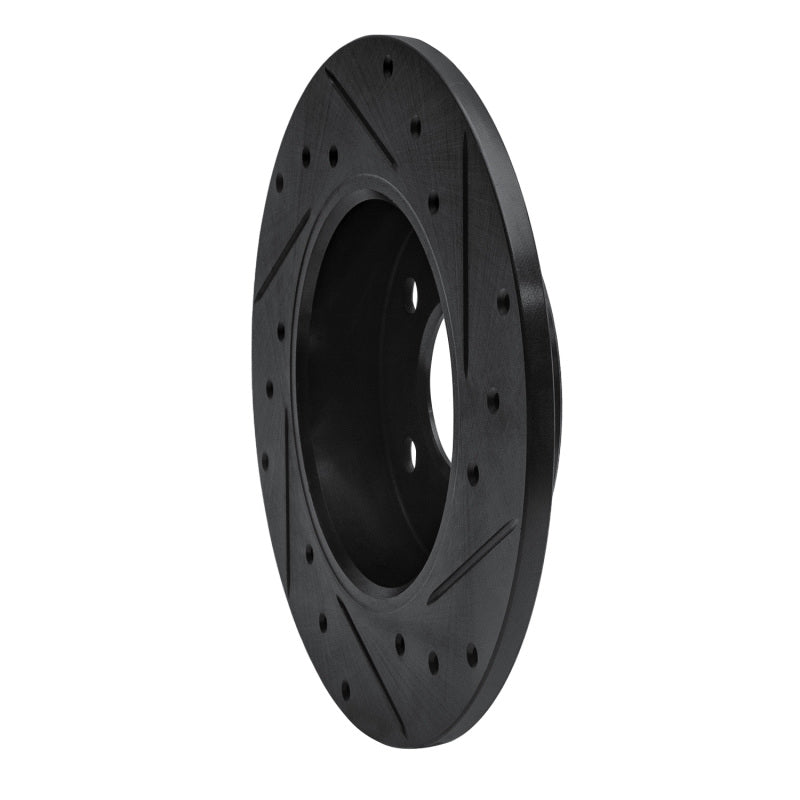R1 02-08 Chevrolet Zafira (Mexico) Rear Left Drilled & Slotted Black Brake Rotor