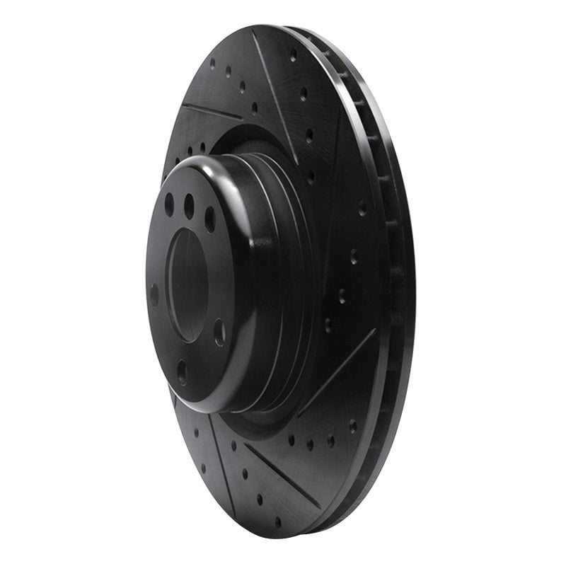 R1 12-20 BMW M240I Coupe & Convertible Rear Right Drilled & Slotted Black Brake Rotor