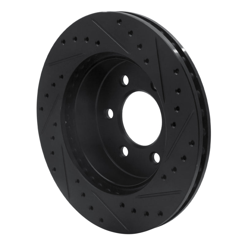 R1 97-02 Dodge Durango Front Left Drilled & Slotted Black Brake Rotor