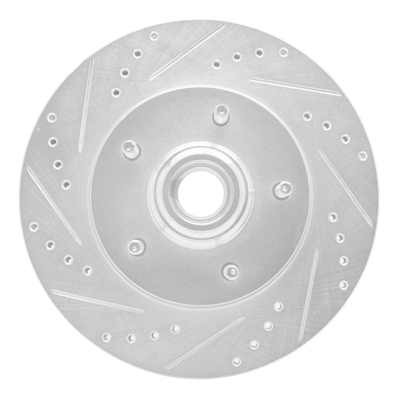 R1 97-99 Ford F-150 RWD Front Left Drilled & Slotted Silver Brake Rotor
