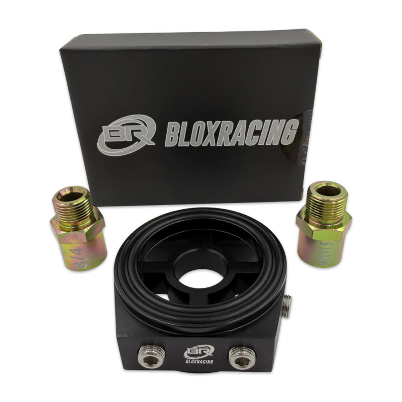 BLOX Racing Oil Filter Block Adapter Black / For Oil Pressure / Oil Temperature