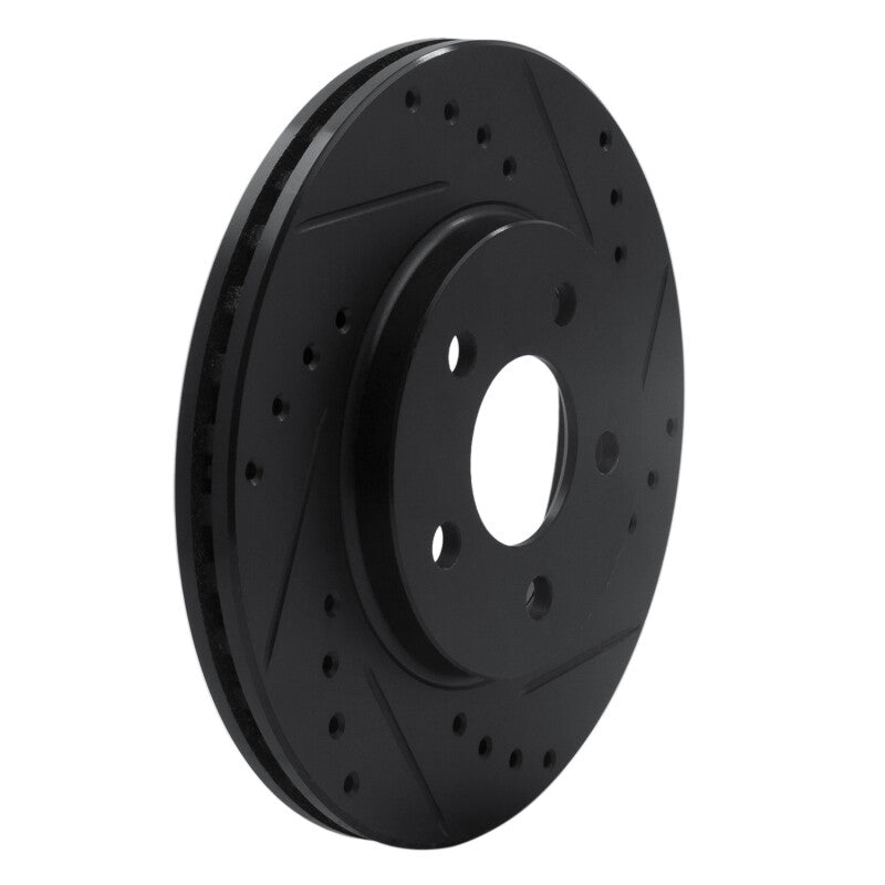 R1 86-90 Chrysler Town & Country Front Right Drilled & Slotted Black Brake Rotor
