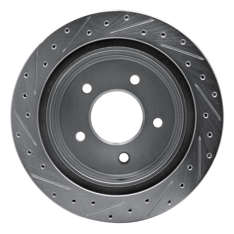R1 04-06 Ford E-150 Rear Right Drilled & Slotted Silver Brake Rotor