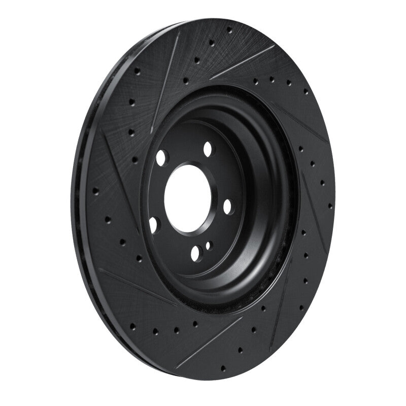 R1 20-26 Mercedes-Benz GLE53 AMG Rear Right Drilled & Slotted Black Brake Rotor