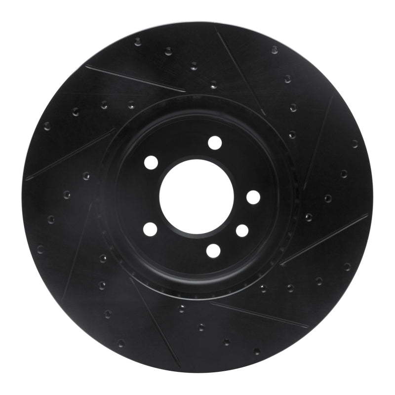 R1 18-20 Land Rover Range Rover Front Left Drilled & Slotted Black Brake Rotor