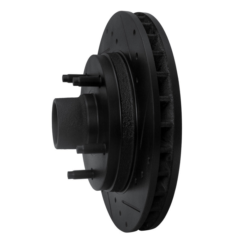 R1 94-99 Dodge Ramcharger (Mexico) Front Right Drilled & Slotted Black Brake Rotor
