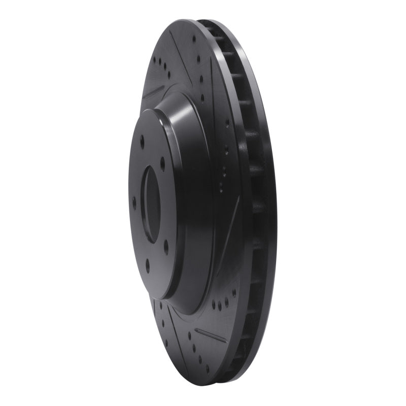 R1 88-96 Chevrolet Corvette Left Front Drilled & Slotted Black Brake Rotor