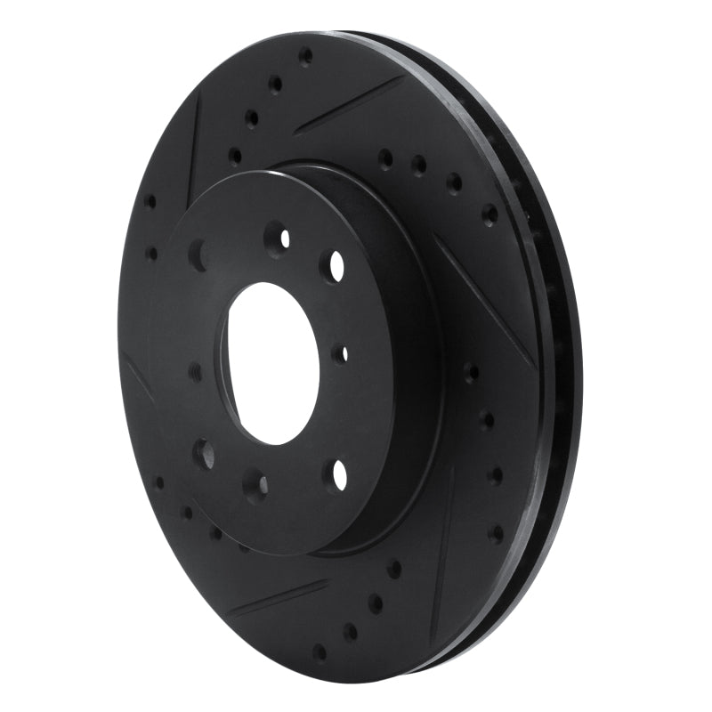 R1 98-02 Acura CL Front Left Drilled & Slotted Black Brake Rotor