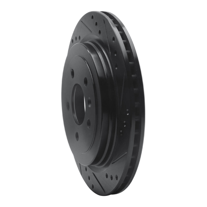 R1 13-19 Cadillac ATS Rear Right Drilled & Slotted Black Brake Rotor
