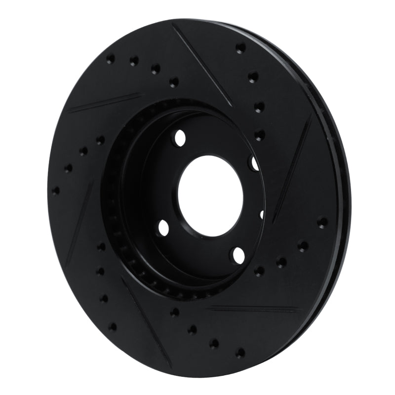 R1 16-22 Chevrolet SPARK (USA/Canada) Front Left Drilled & Slotted Black Brake Rotor