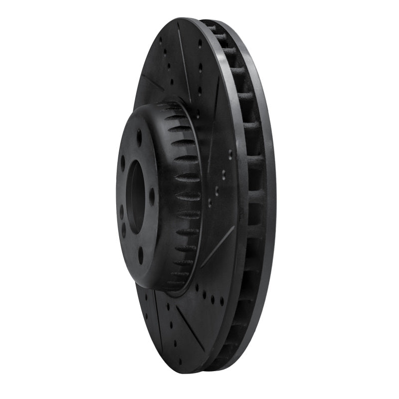 R1 15-23 Mercedes-Benz E250 Front Right Drilled & Slotted Black Brake Rotor