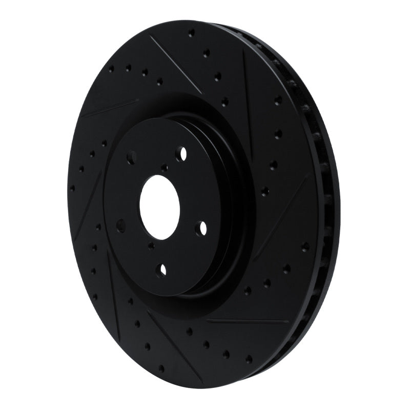 R1 -23 Subaru Ascent Front Right Drilled & Slotted Black Brake Rotor