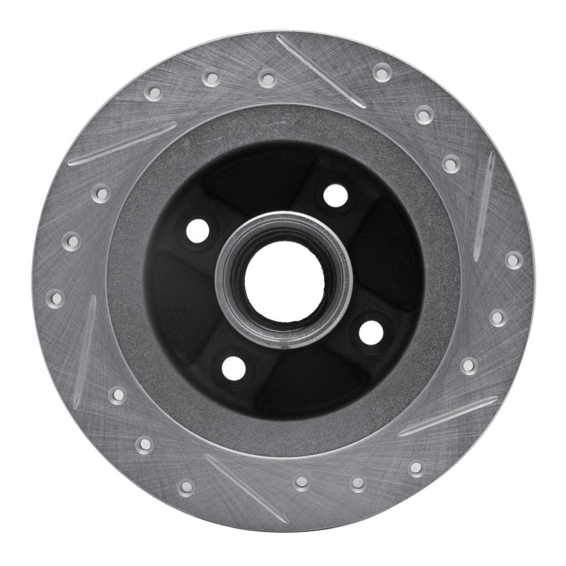 R1 84-87 Honda Prelude Rear Left Drilled & Slotted Silver Brake Rotor