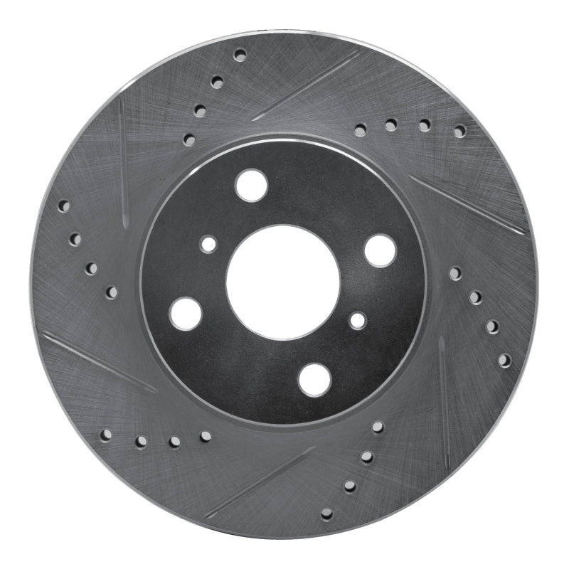 R1 04-06 Scion XA Front Left Drilled & Slotted Silver Brake Rotor
