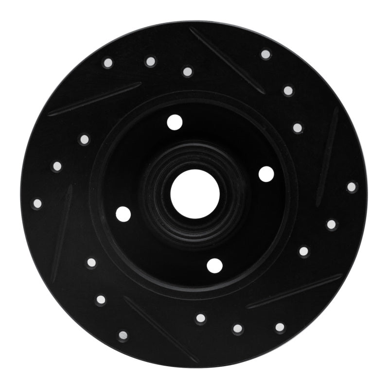 R1 85-02 Volkswagen Cabrio Rear Left Drilled & Slotted Black Brake Rotor