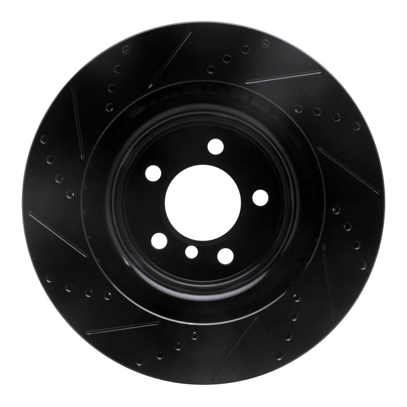 R1 06-09 Land Rover Range Rover Front Right Drilled & Slotted Black Brake Rotor