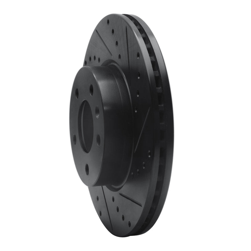R1 13-25 Cadillac CT4 Front Right Drilled & Slotted Black Brake Rotor