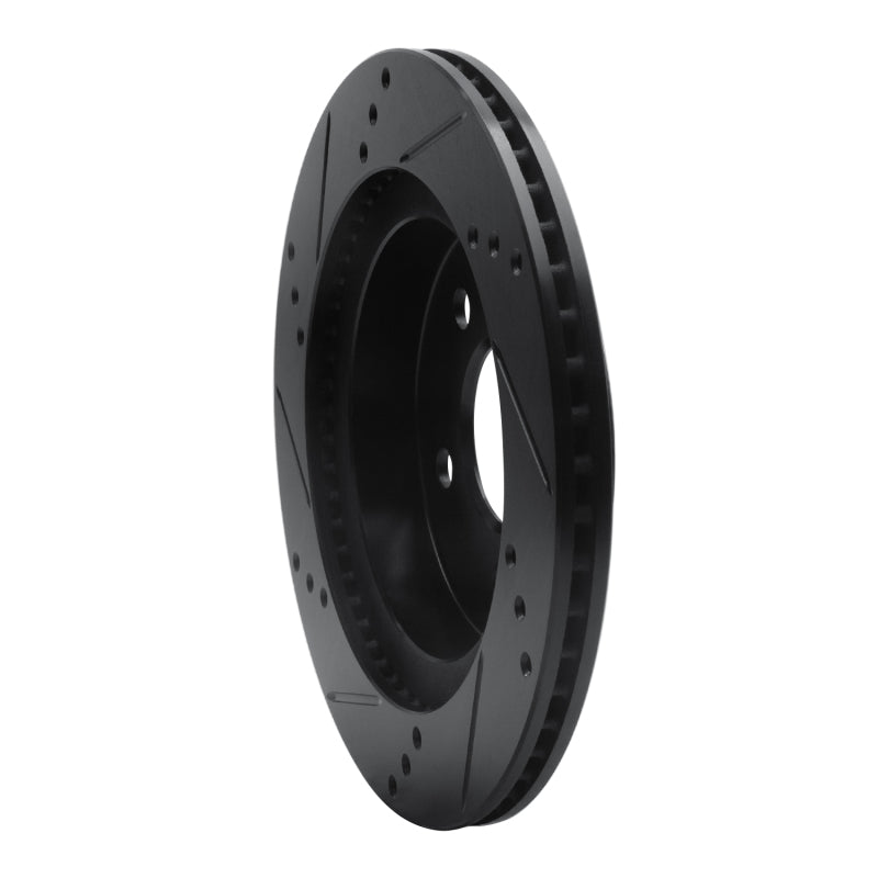 R1 93-97 Chevrolet Camaro Rear Right Drilled & Slotted Black Brake Rotor