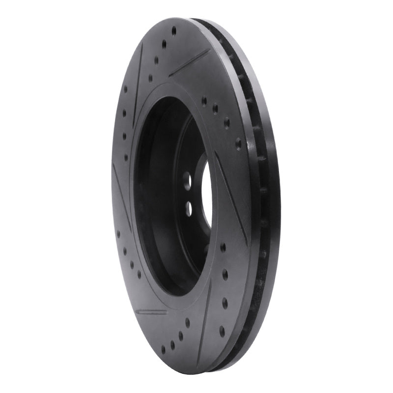 R1 02-08 Mini Cooper (Excl Clubman) Front Right Drilled & Slotted Black Brake Rotor