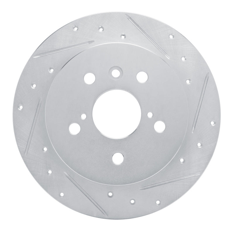 R1 18-24 Toyota Camry Rear Right Drilled & Slotted Silver Brake Rotor