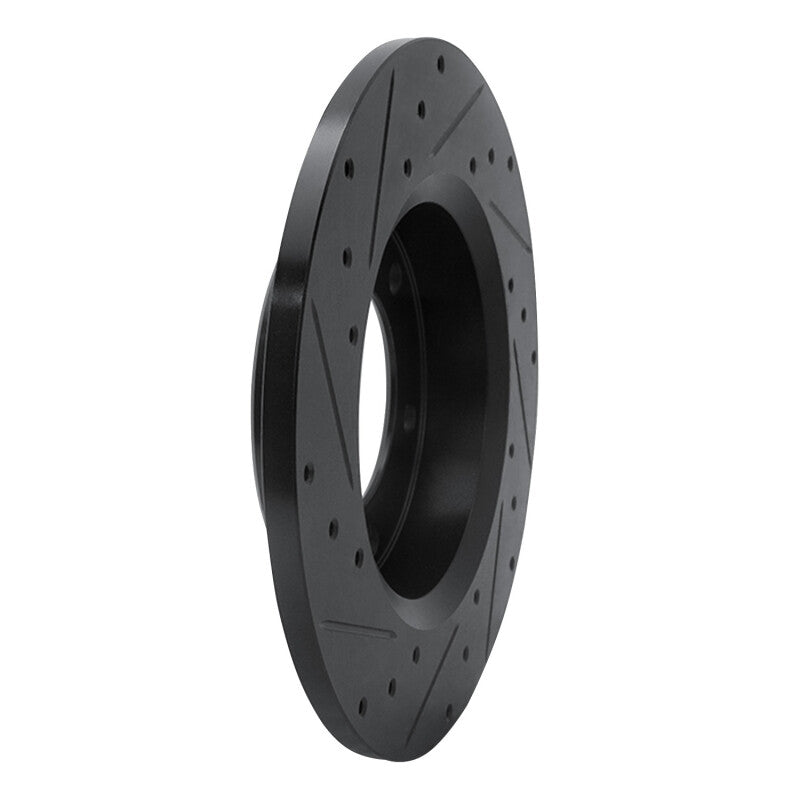 R1 81-85 Toyota 4Runner Front Right Drilled & Slotted Black Brake Rotor