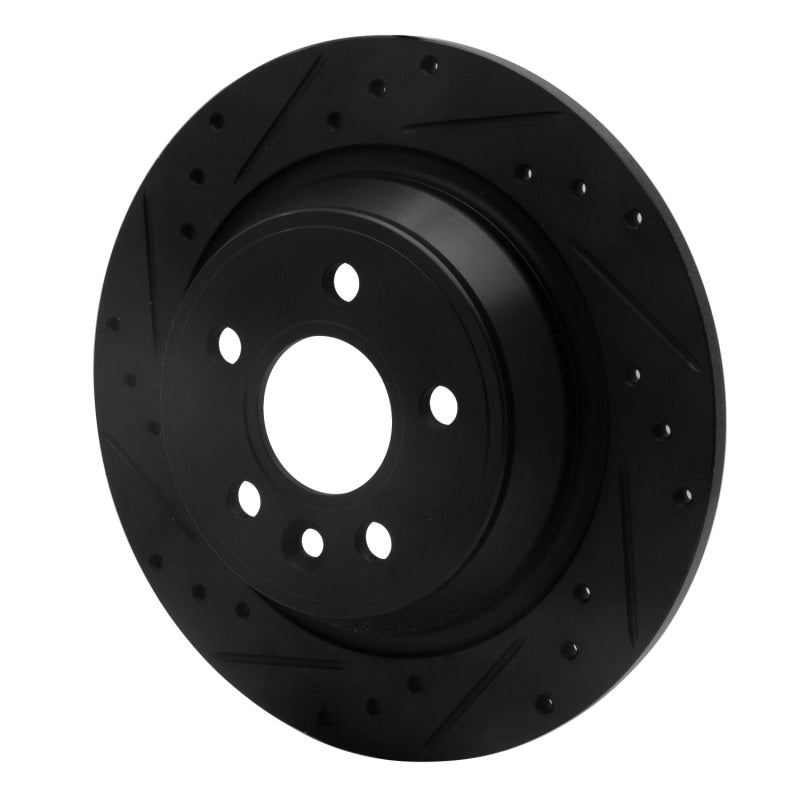 R1 09-15 Ford Focus RS (Mexico) Rear Left Drilled & Slotted Black Brake Rotor