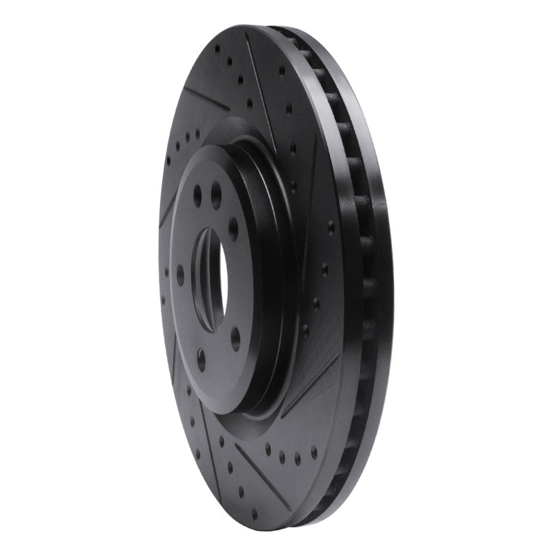 R1 09-10 Ford Taurus (Excl SHO) Front Right Drilled & Slotted Black Brake Rotor