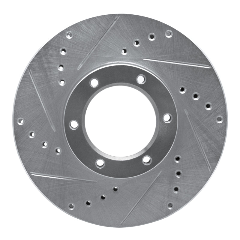 R1 89-93 Toyota Pickup Front Left Drilled & Slotted Silver Brake Rotor