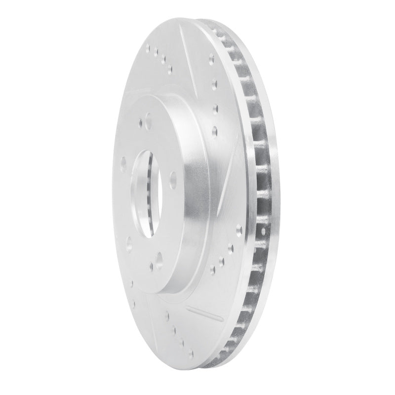 R1 00-24 Chrysler SEBRING Front Right Drilled & Slotted Silver Brake Rotor