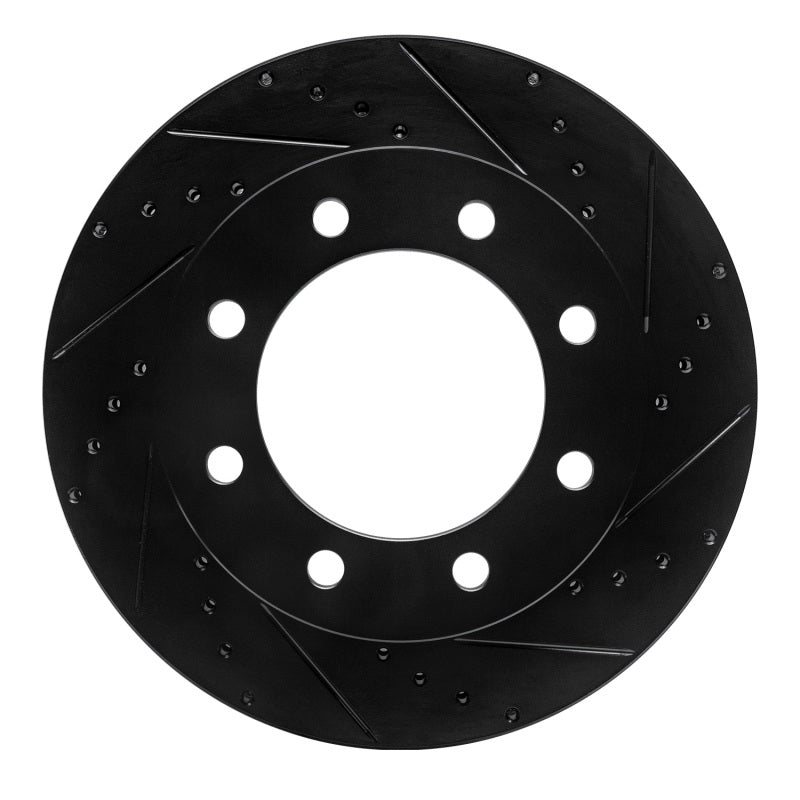 R1 05-12 Ford F-250 4WD (Super Duty) Front Right Drilled & Slotted Black Brake Rotor