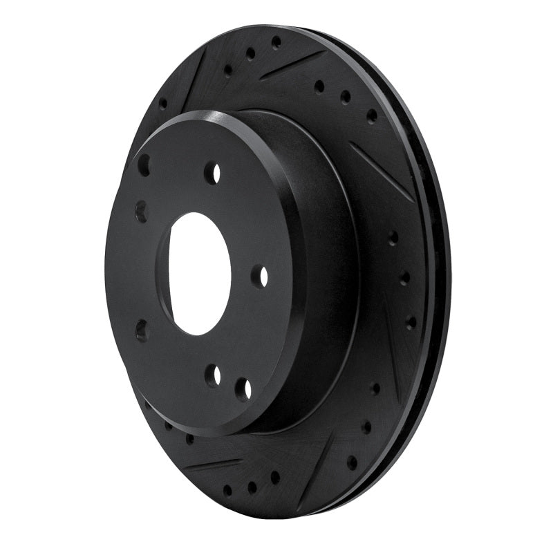 R1 84-87 Chevrolet Corvette Rear Left Drilled & Slotted Black Brake Rotor