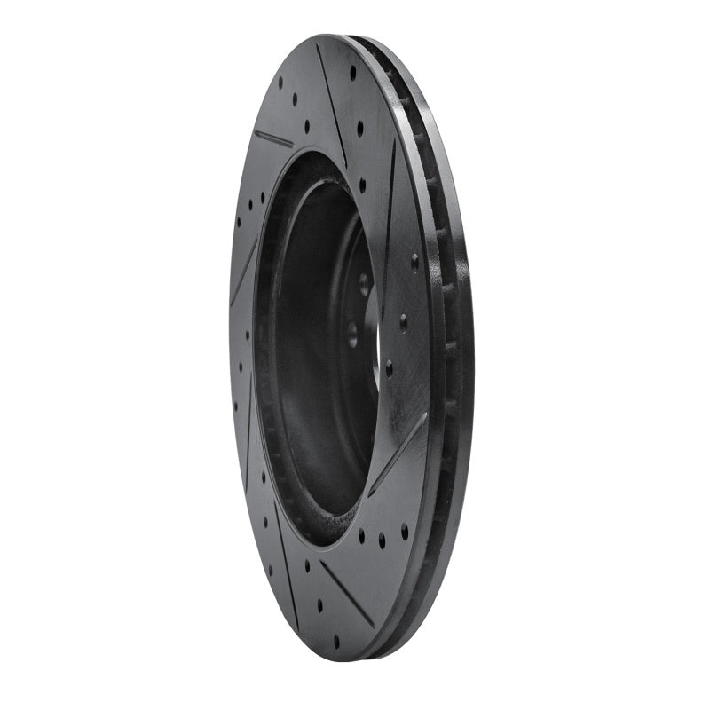 R1 11-16 BMW Z4 Rear Left Drilled & Slotted Black Brake Rotor