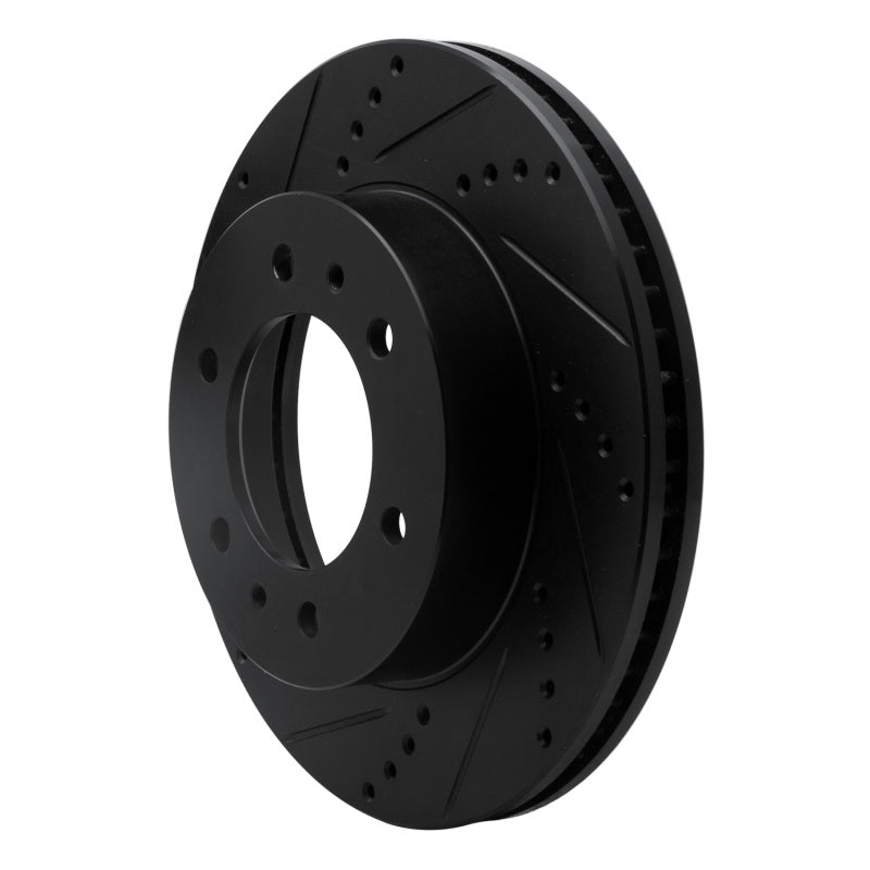 R1 06-10 Hummer H3T Front Left Drilled & Slotted Black Brake Rotor