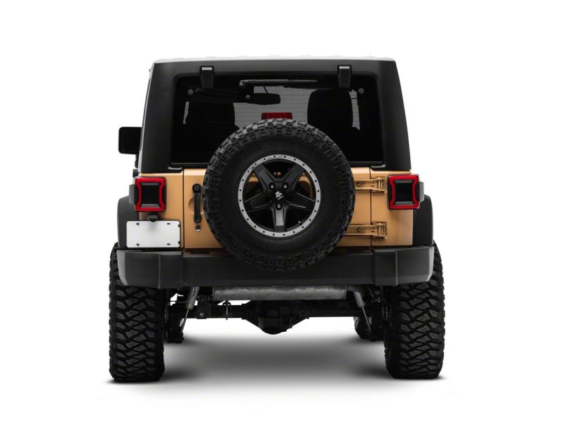 Raxiom 07-18 Jeep Wrangler JK Axial Series JL Style LED Tail Lights- Black Housing- Red Lens
