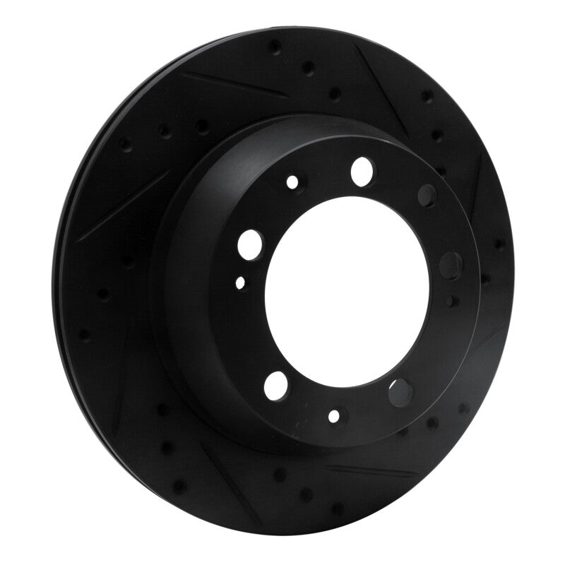 R1 77-88 Porsche 924 Rear Right Drilled & Slotted Black Brake Rotor
