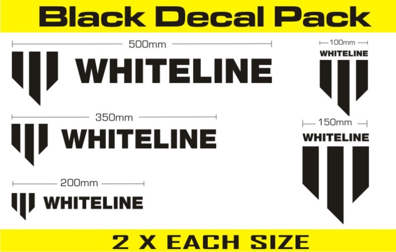 Whiteline Decal Kits 10 Pk Black